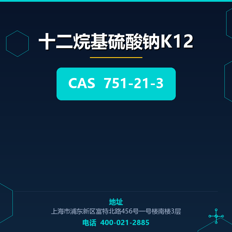 十二烷基硫酸钠K12 751-21-3