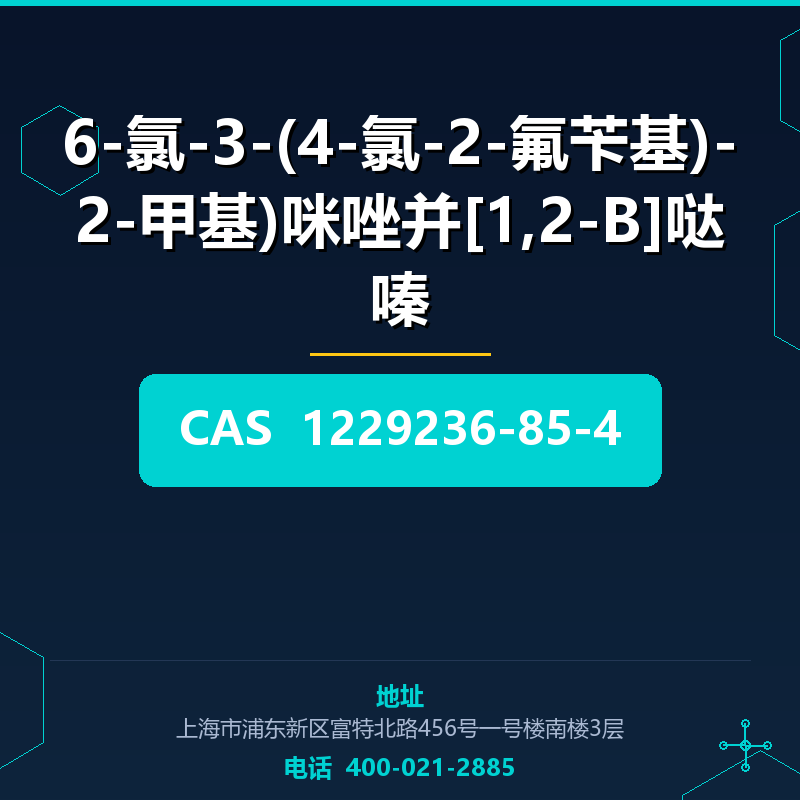 6-氯-3-(4-氯-2-氟苄基)-2-甲基)咪唑并[1,2-B]哒嗪 1229236-85-4