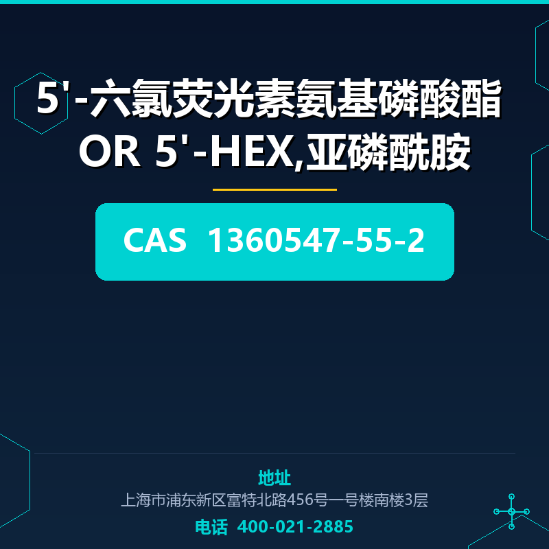 5'-六氯荧光素氨基磷酸酯 OR 5'-HEX,亚磷酰胺 1360547-55-2