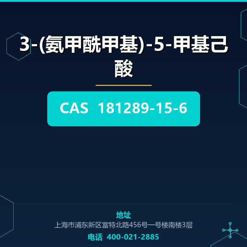3-(氨甲酰甲基)-5-甲基己酸 181289-15-6